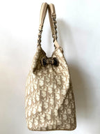 Vintage Christian Dior Trotter Canvas Romantique Chain Tote Bag