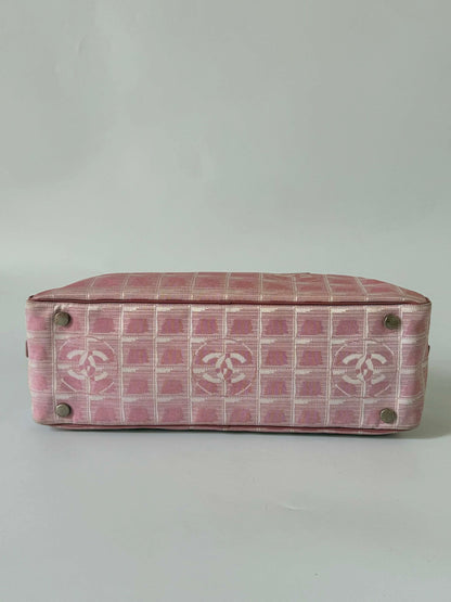 Chanel New Travel Line Pink Nylon Bowler Bag