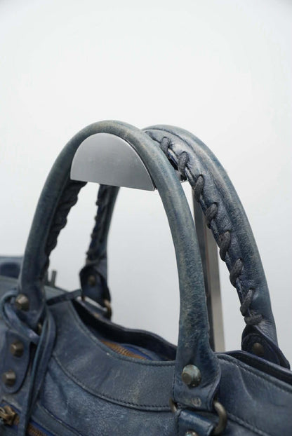 Balenciaga Dark Blue First Motorcycle Bag