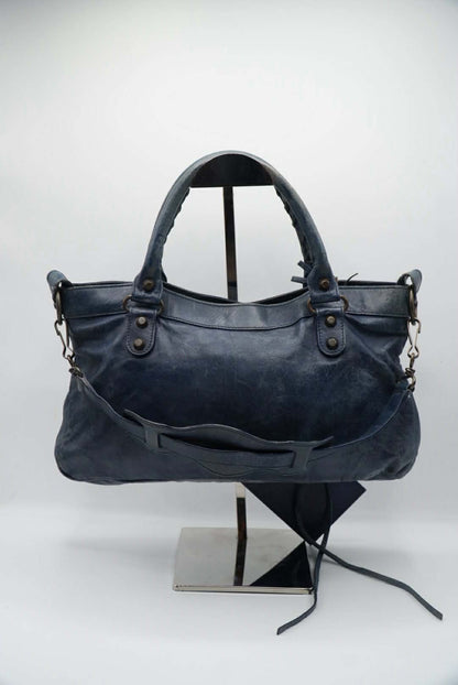 Balenciaga Dark Blue First Motorcycle Bag