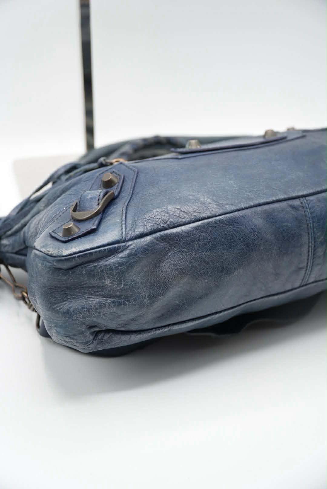 Balenciaga Dark Blue First Motorcycle Bag