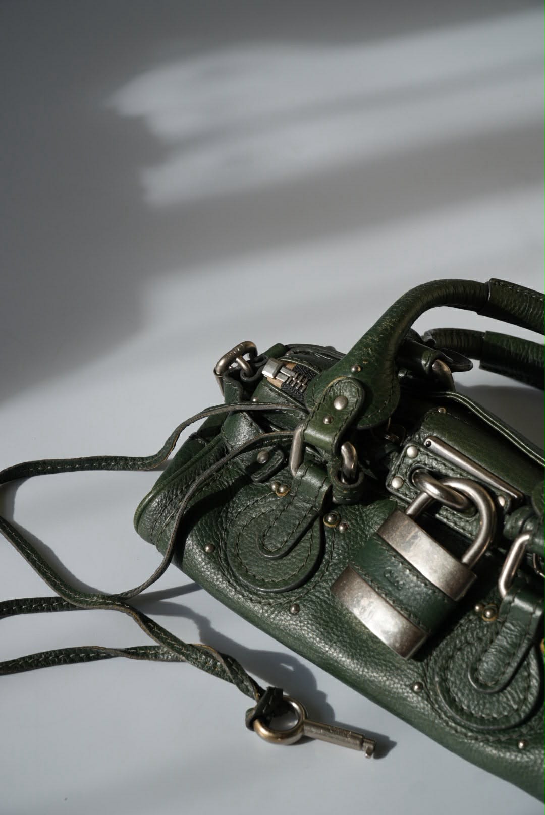 Chloé Green Leather Paddington Mini Satchel