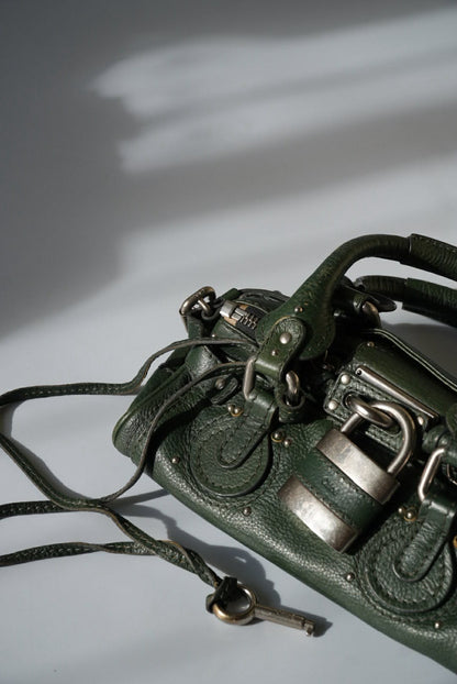 Chloé Green Leather Paddington Mini Satchel