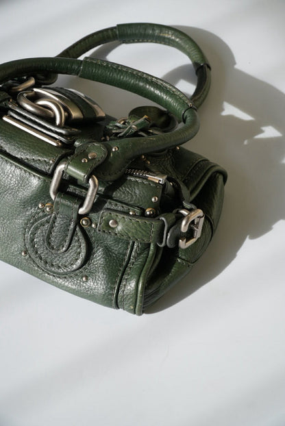 Chloé Green Leather Paddington Mini Satchel