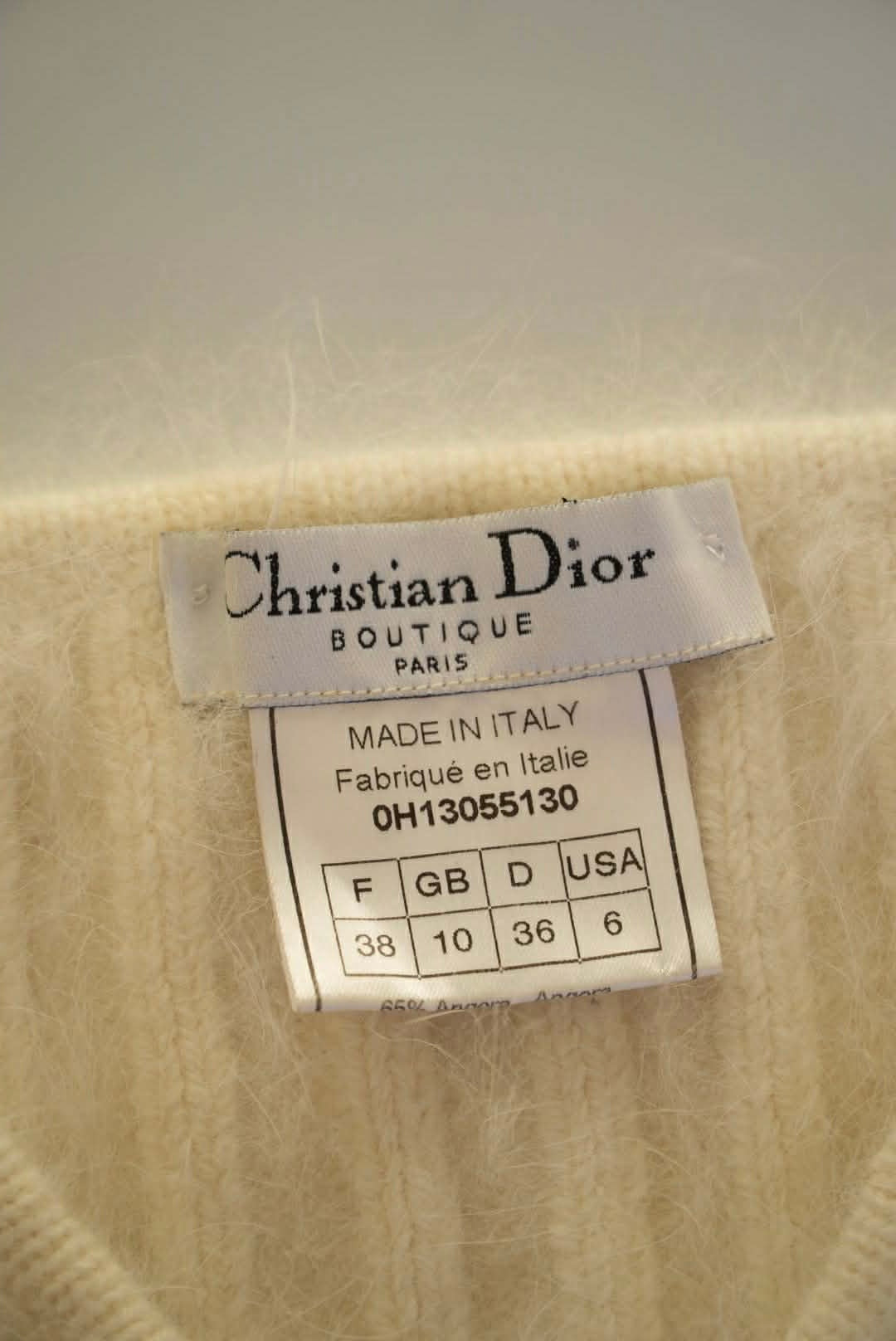 Christian Dior Boutique White Tie Cropped Tank