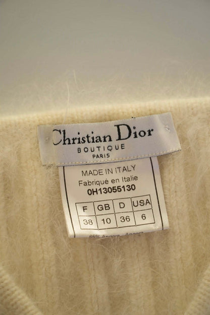 Christian Dior Boutique White Tie Cropped Tank
