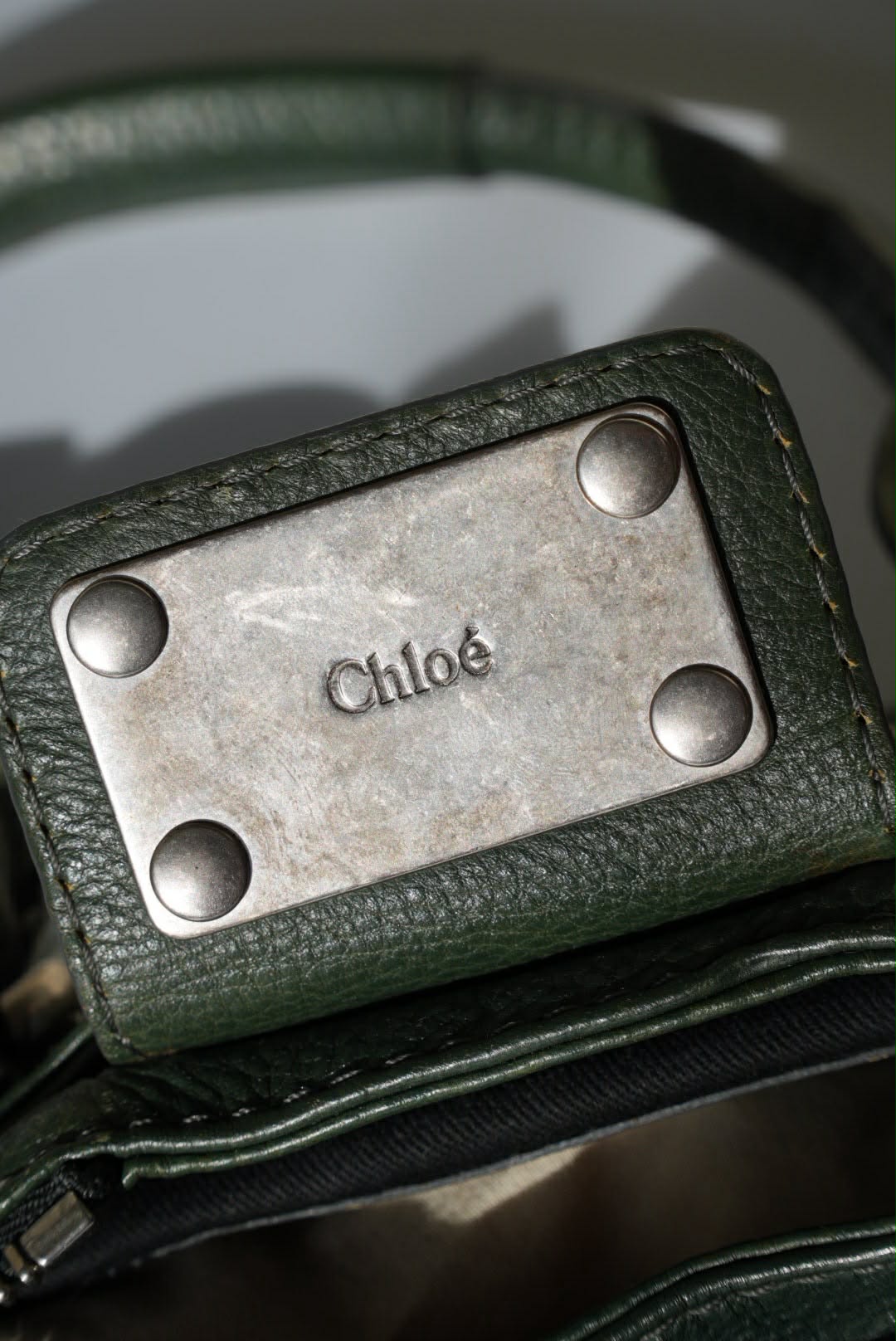 Chloé Green Leather Paddington Mini Satchel
