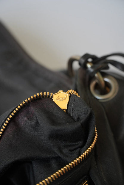 Miu Miu Black Nappa Matelasse Coffer Hobo Bag