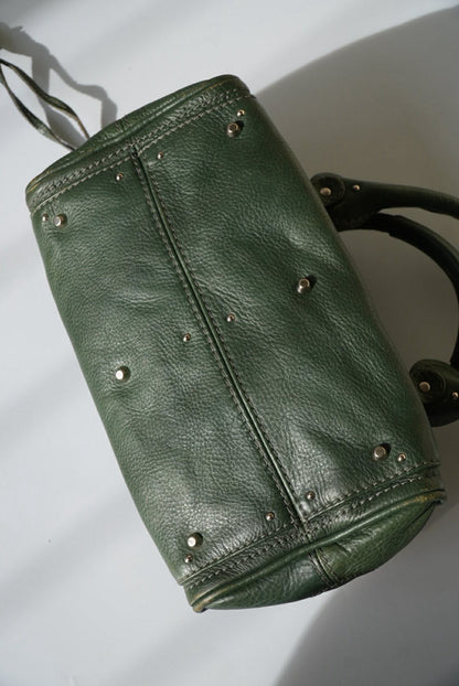 Chloé Green Leather Paddington Mini Satchel