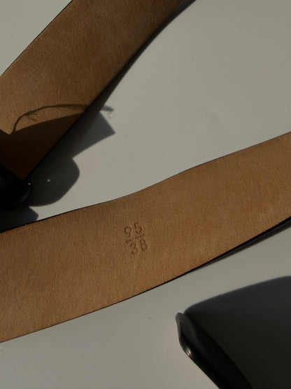 Chanel Black Leather Classic Buckle Belt