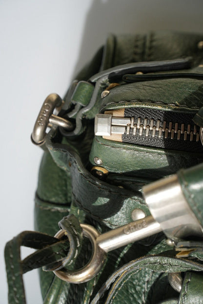 Chloé Green Leather Paddington Mini Satchel