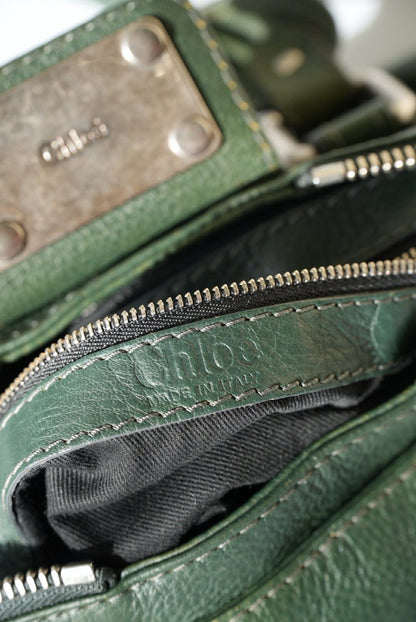 Chloé Green Leather Paddington Mini Satchel