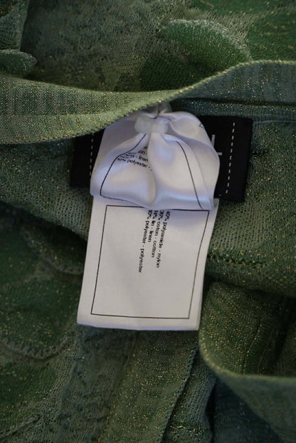 Chanel Green Lurex Knit Seoul Cruise Single Button Top