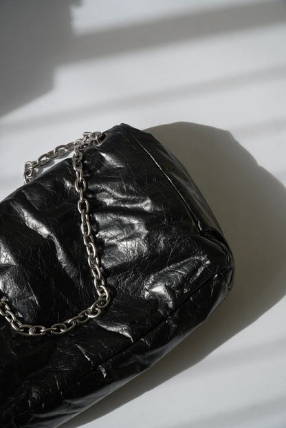 Balenciaga Creased Leather Monaco Chain-Strap Shoulder Bag