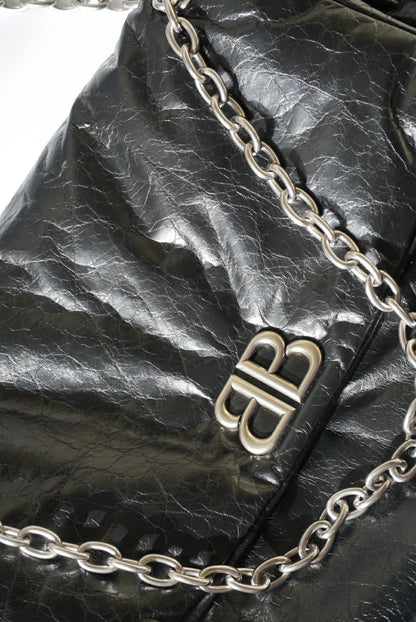 Balenciaga Creased Leather Monaco Chain-Strap Shoulder Bag