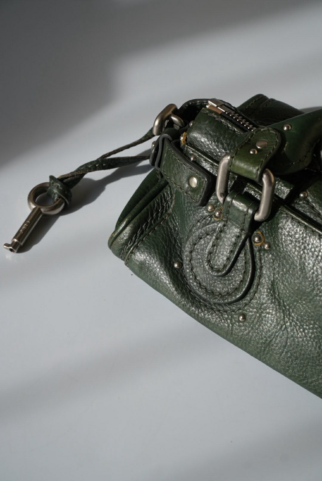 Chloé Green Leather Paddington Mini Satchel