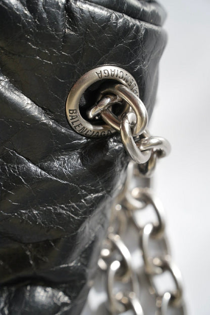 Balenciaga Creased Leather Monaco Chain-Strap Shoulder Bag