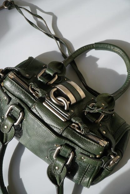 Chloé Green Leather Paddington Mini Satchel