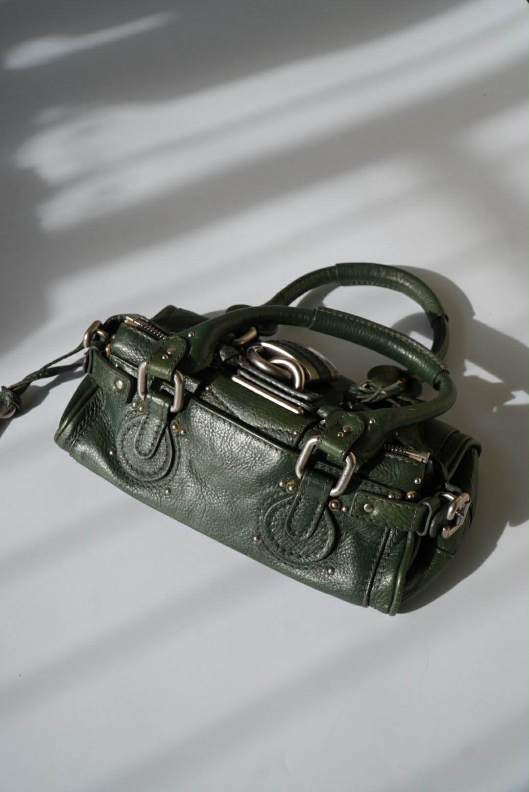 Chloé Green Leather Paddington Mini Satchel