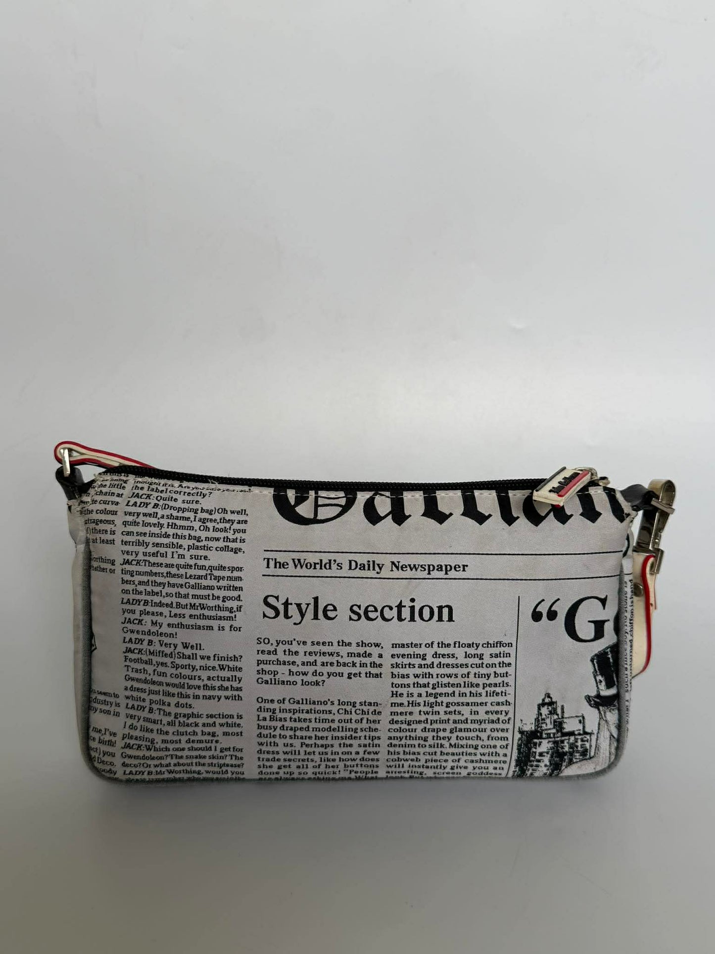 John Galliano Newspaper Print Handbag
