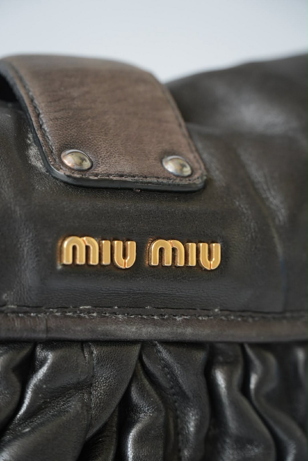Miu Miu Black Nappa Matelasse Coffer Hobo Bag