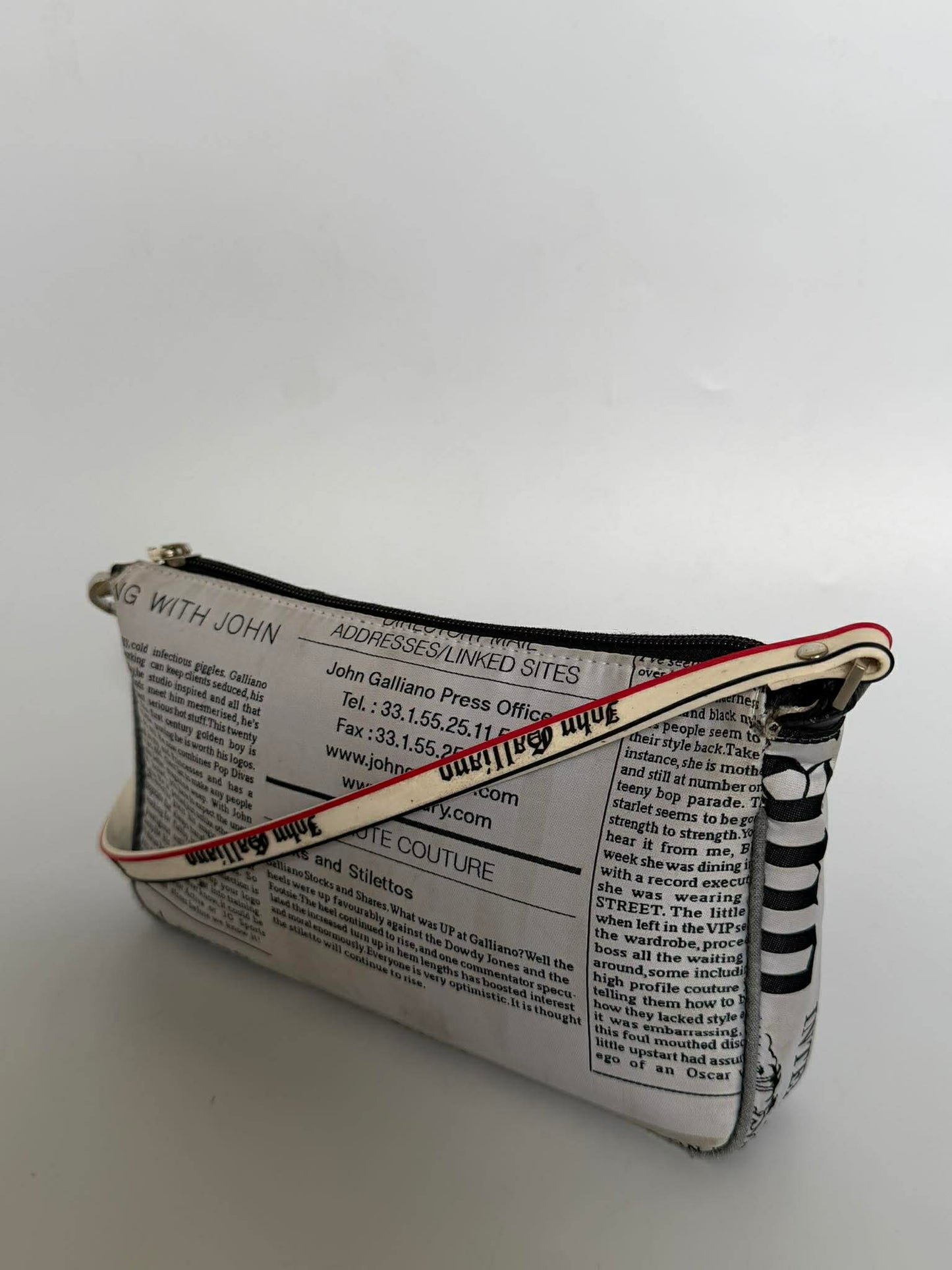 John Galliano Newspaper Print Handbag