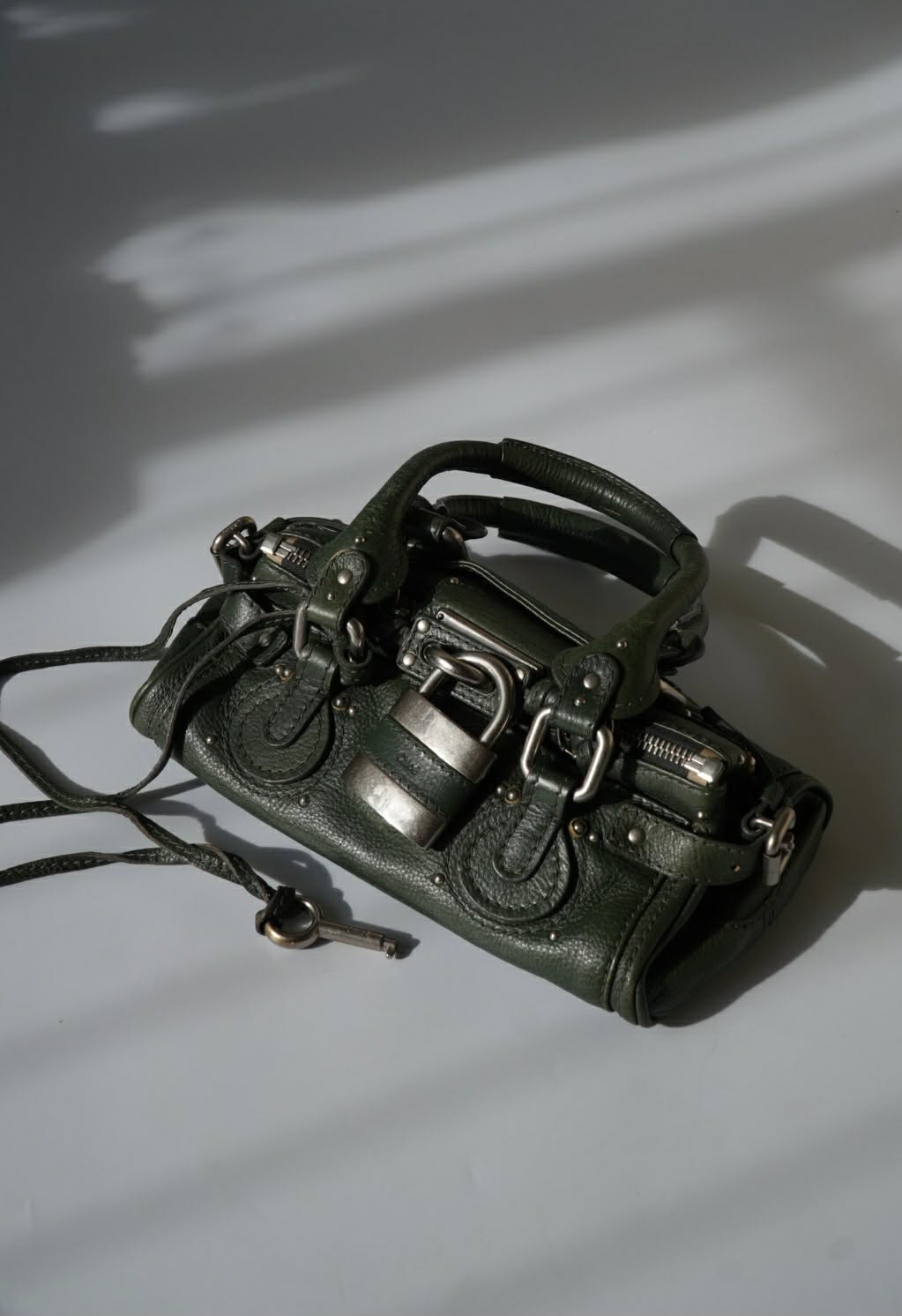 Chloé Green Leather Paddington Mini Satchel
