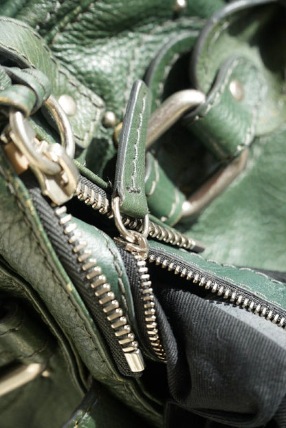 Chloé Green Leather Paddington Mini Satchel