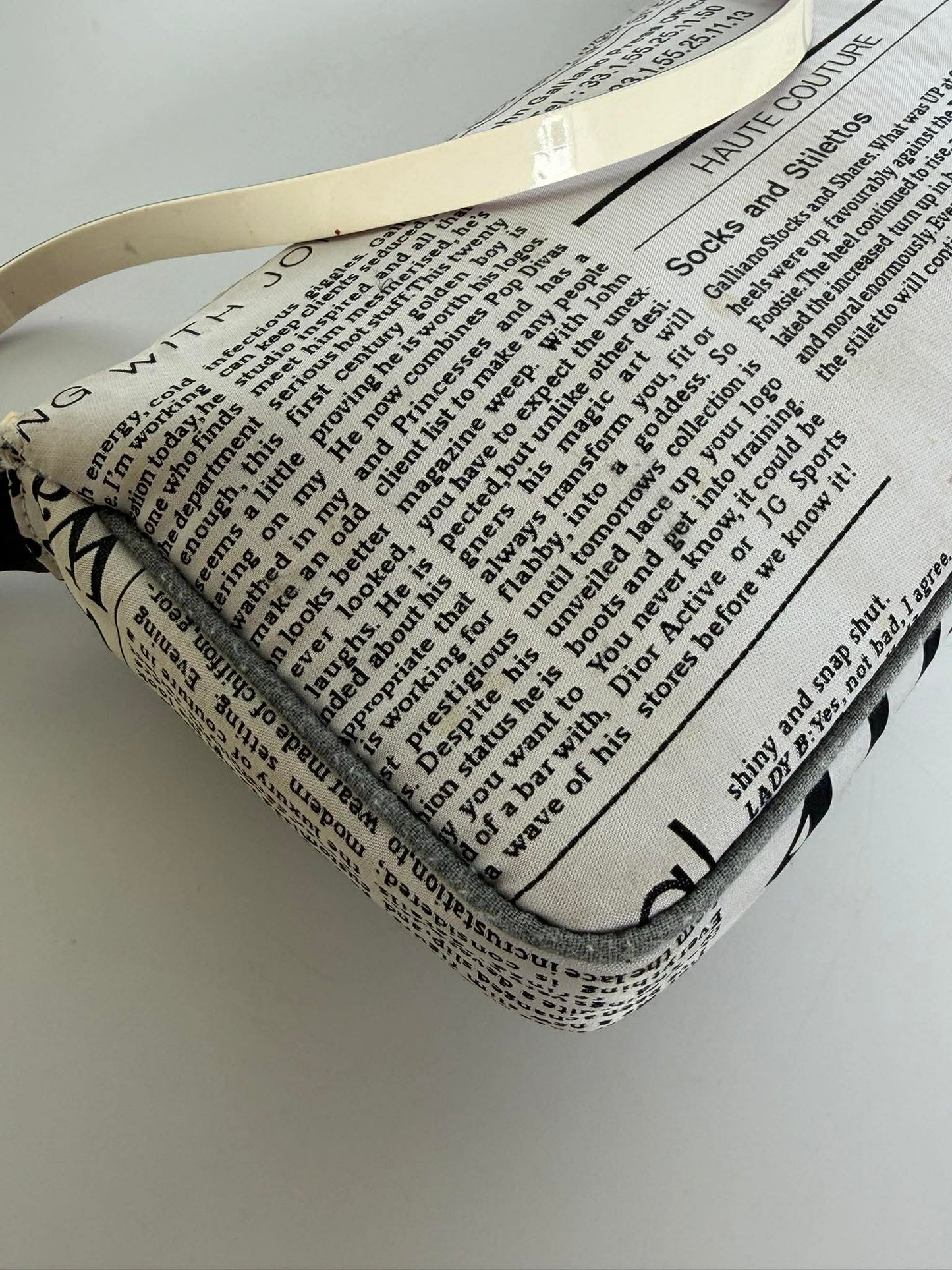 John Galliano Newspaper Print Handbag