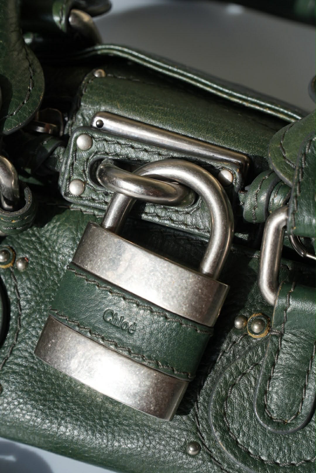 Chloé Green Leather Paddington Mini Satchel