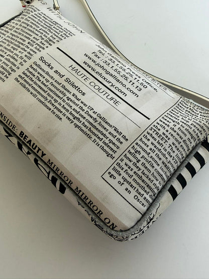 John Galliano Newspaper Print Handbag