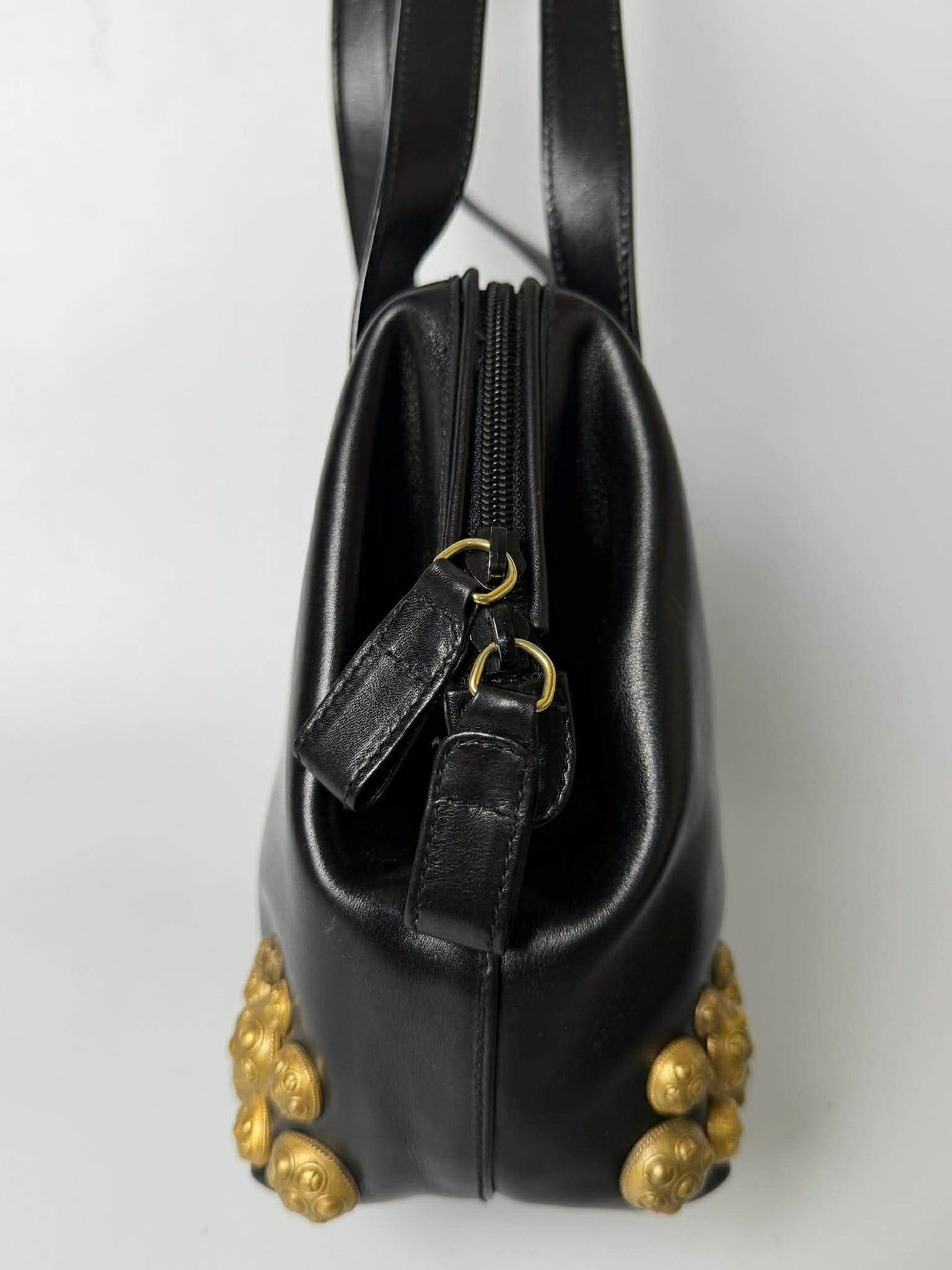 Vintage Prada Black Handbag Gold Hardware