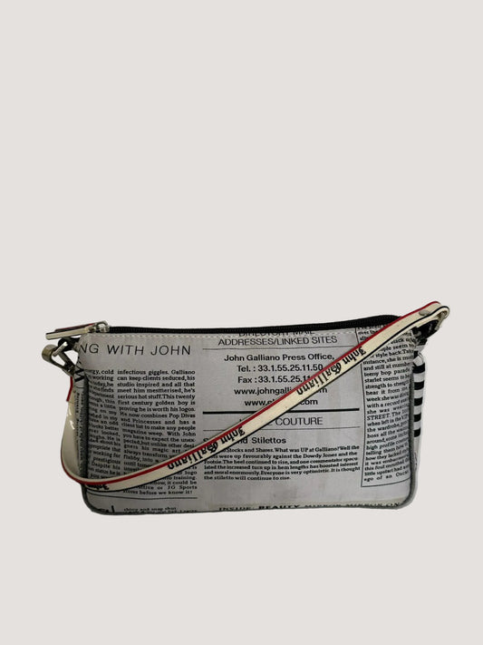 John Galliano Newspaper Print Handbag