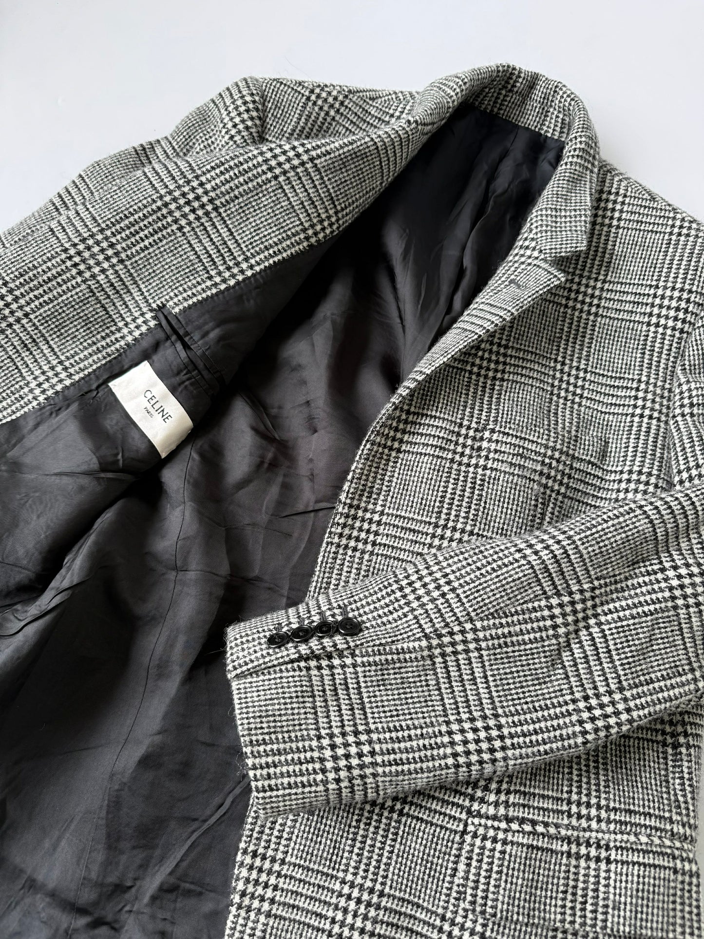 Celine Hedi Slimane F/W20 Checkered Wool Blazer