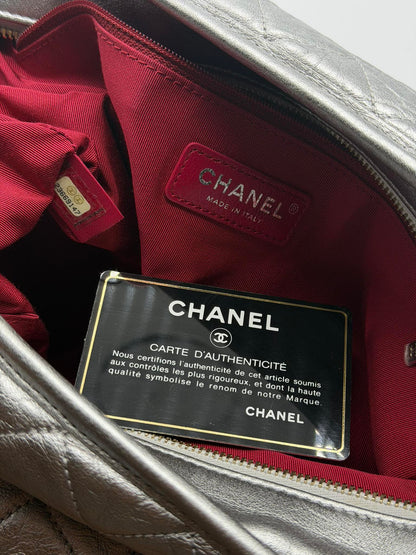 Chanel Gabrielle Metallic Silver Hobo Bag