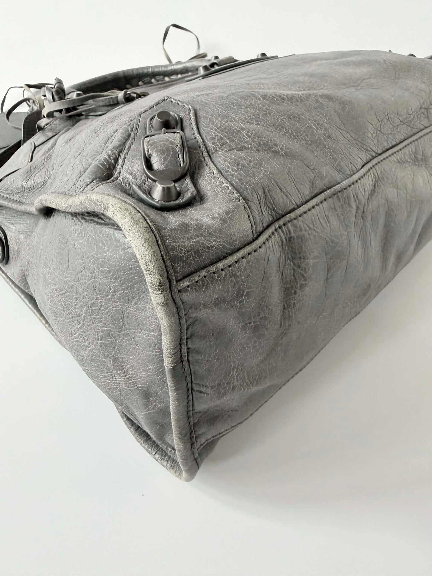 Balenciaga Gris Tarmac Motorcycle City Bag