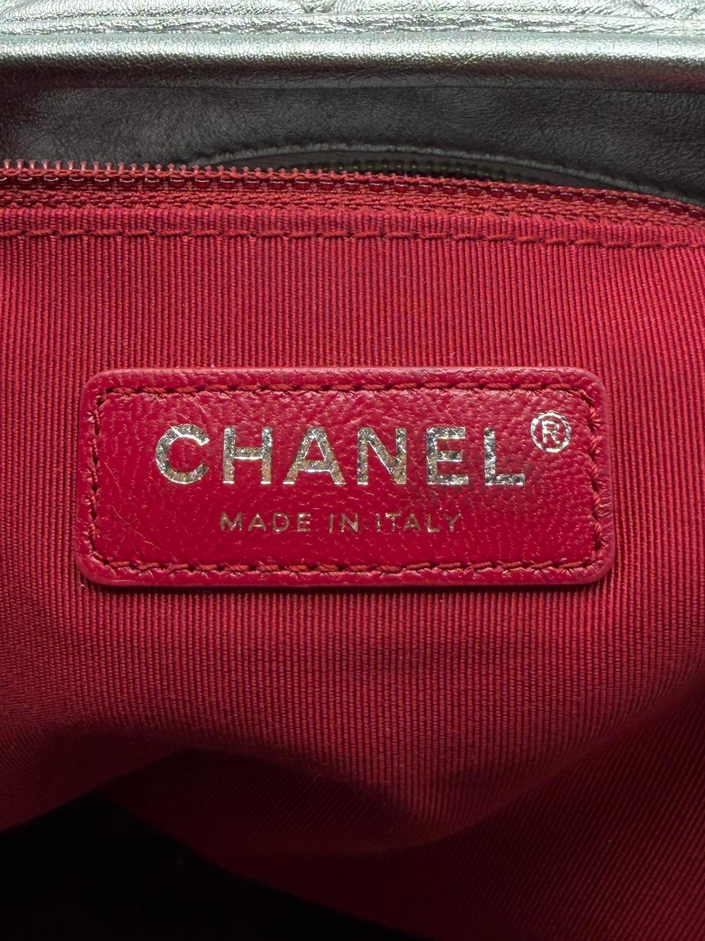 Chanel Gabrielle Metallic Silver Hobo Bag