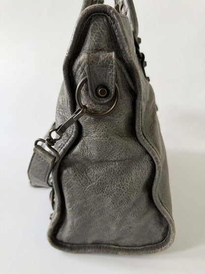 Balenciaga Gris Tarmac Motorcycle City Bag