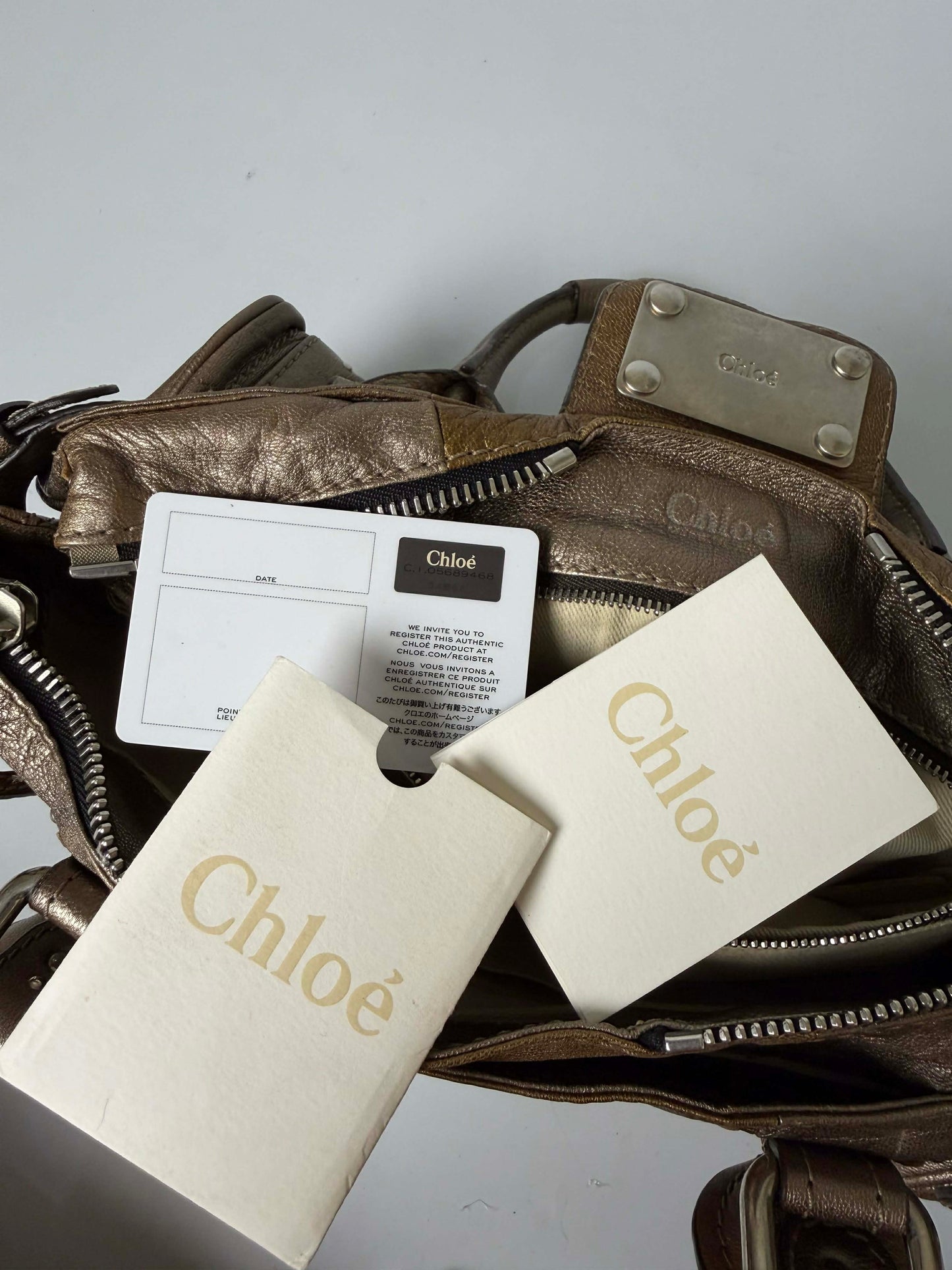 Chloe Metallic Bronze Panddington Satchel Bag
