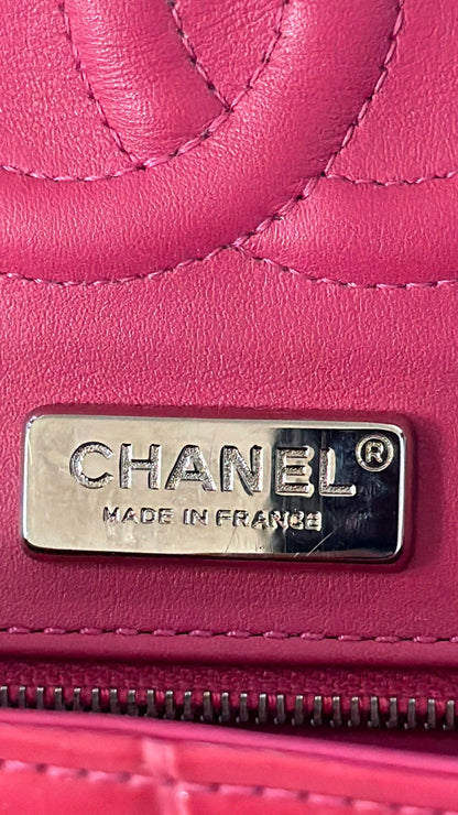 Chanel Pink Alligator Medium Double Flap