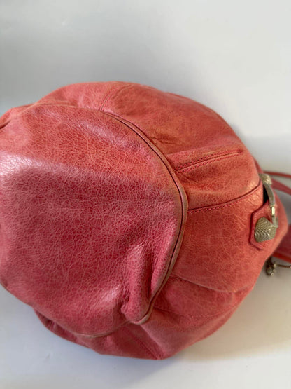 Balenciaga Framboise Giant 21 Silver Pompon Bag