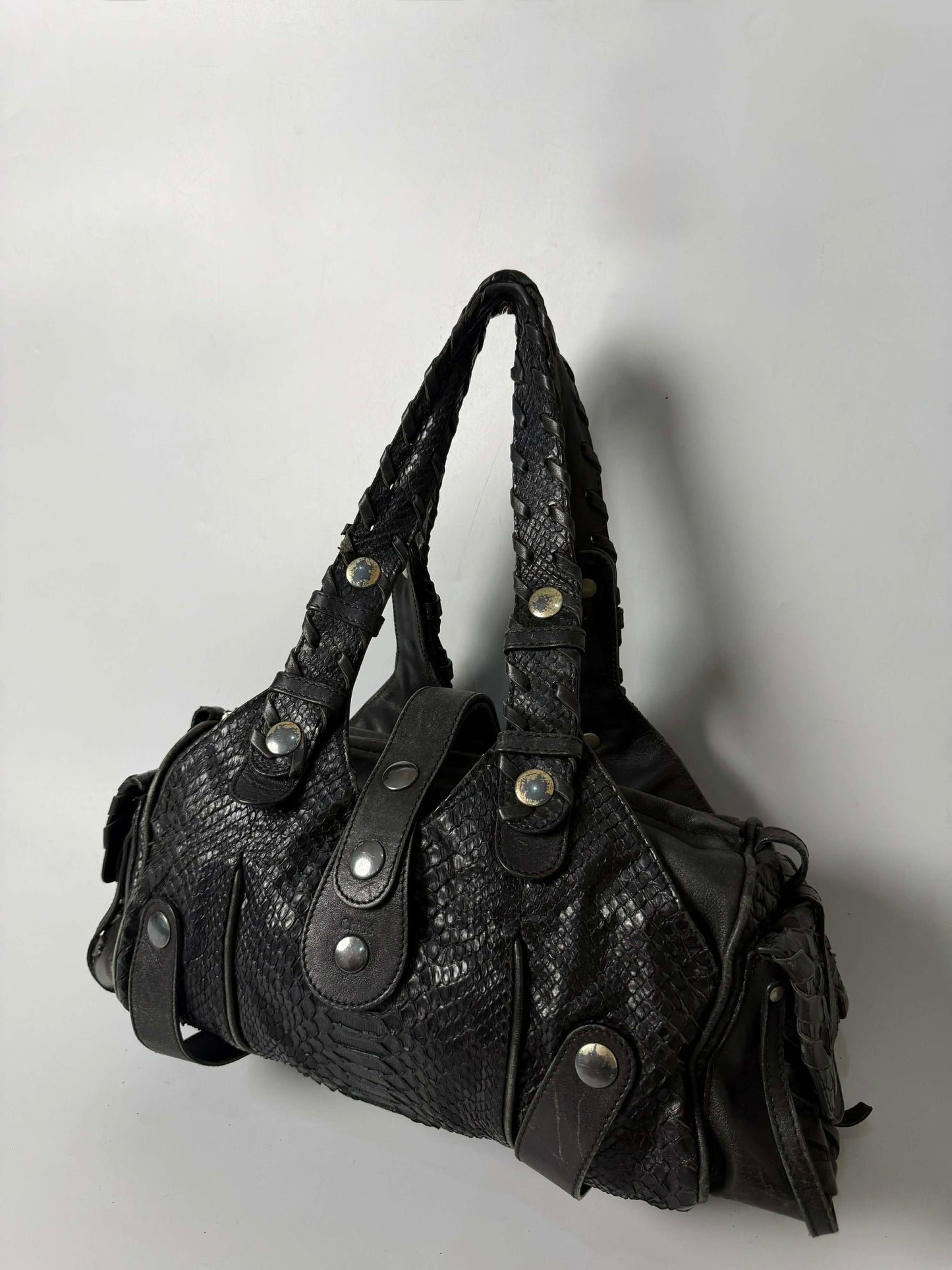 Chloe Black Python Silverado Satchel Bag