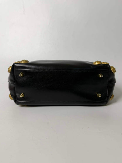 Vintage Prada Black Handbag Gold Hardware