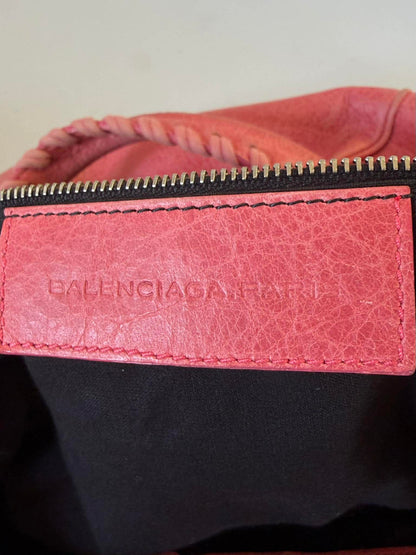 Balenciaga Framboise Giant 21 Silver Pompon Bag