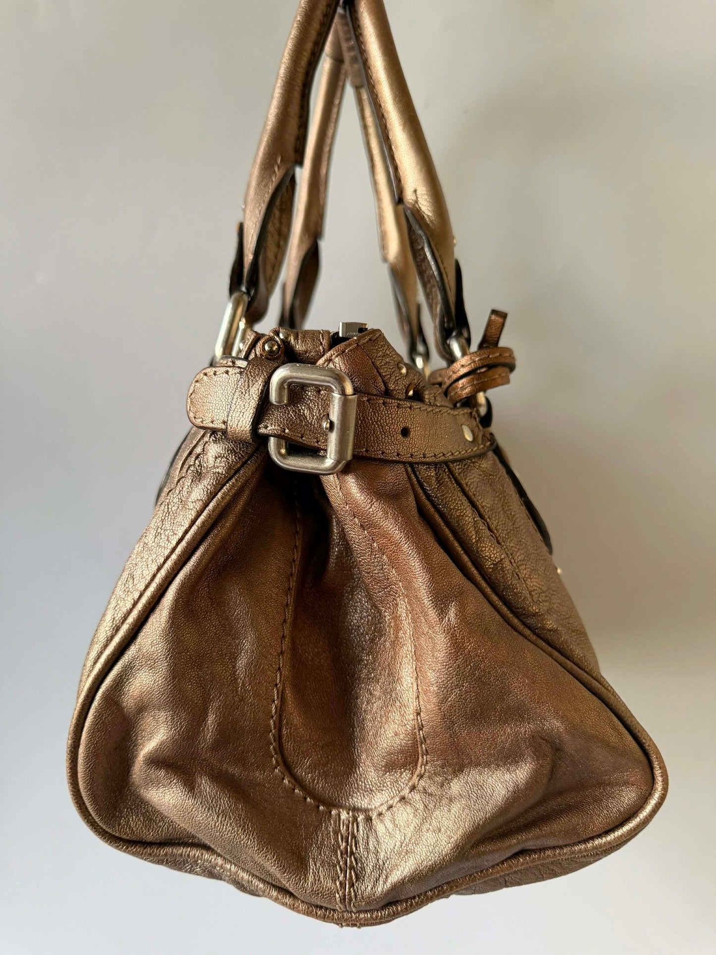 Chloe Metallic Bronze Panddington Satchel Bag