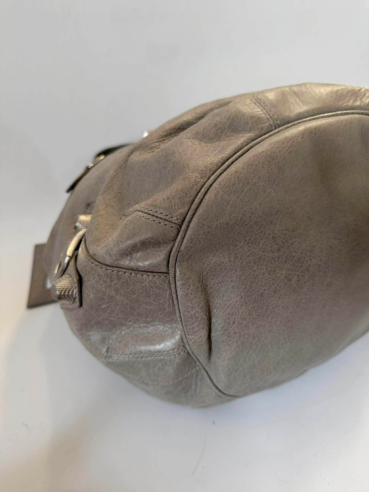 Balenciaga Gray Giant 21 Silver Pompon Bag