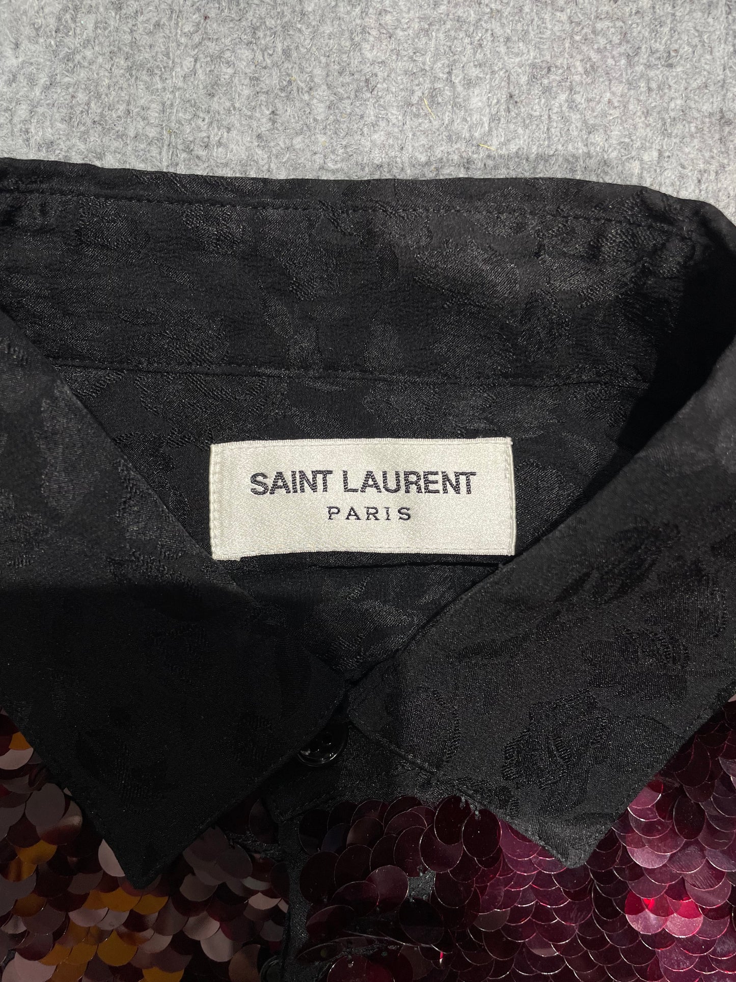 Saint Laurent Spring Summer 2018 Sequined Shirt