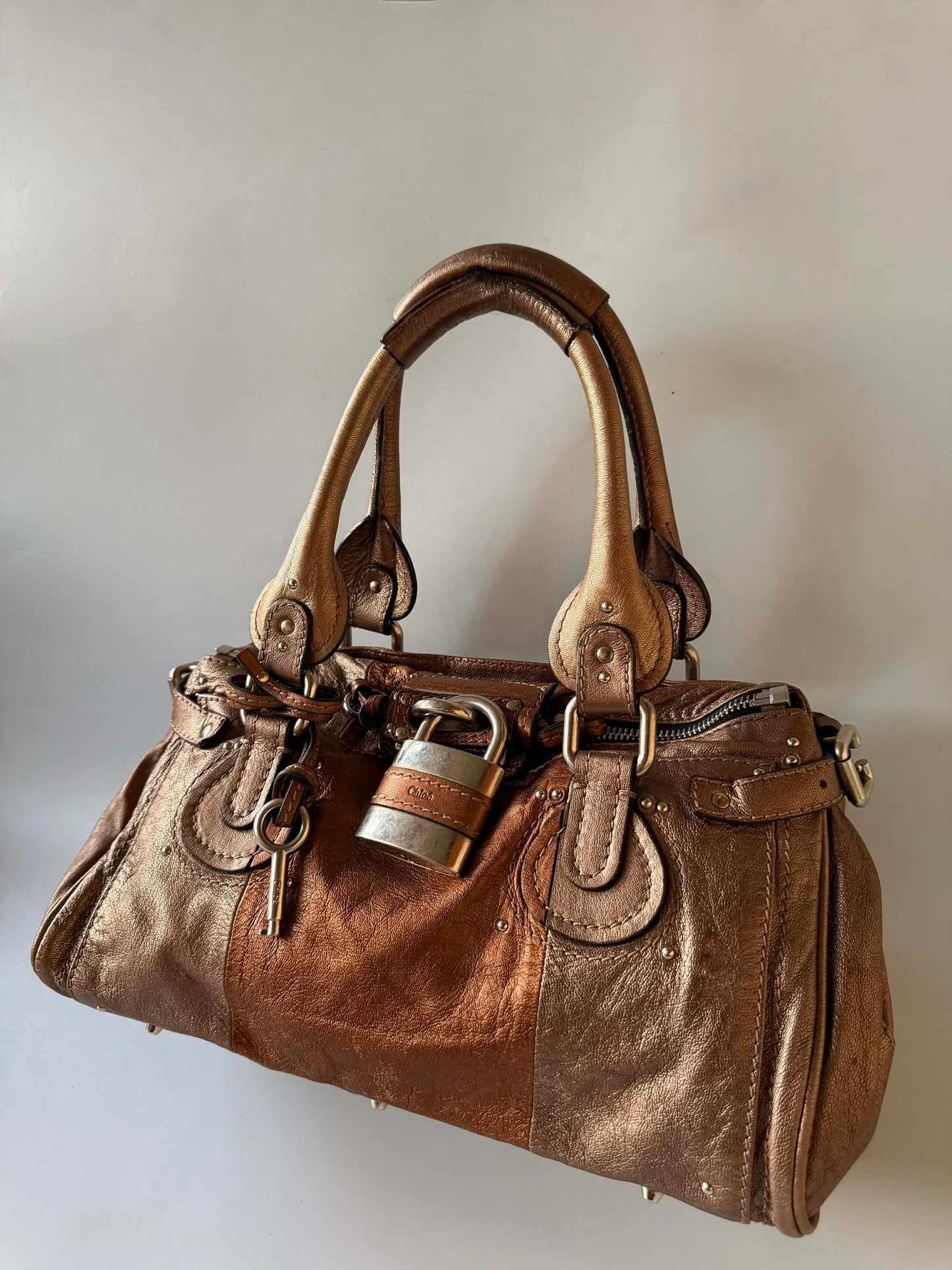 Chloe Metallic Bronze Panddington Satchel Bag