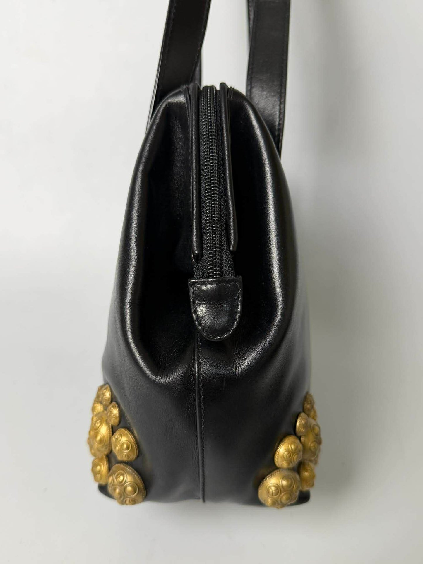 Vintage Prada Black Handbag Gold Hardware
