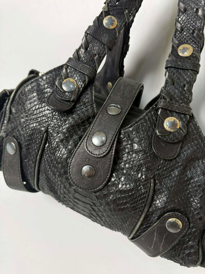 Chloe Black Python Silverado Satchel Bag
